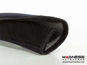 Seat Belt Shoulder Pads - set of 2 - Black w/ Alfa Romeo Logo + Black Binding
